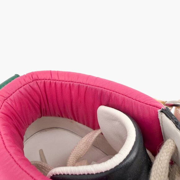 Gucci "New Ace" Black Leather High Top Sneakers Shoes Size 38.5 US 8.5 Women's - Picture 9 of 16